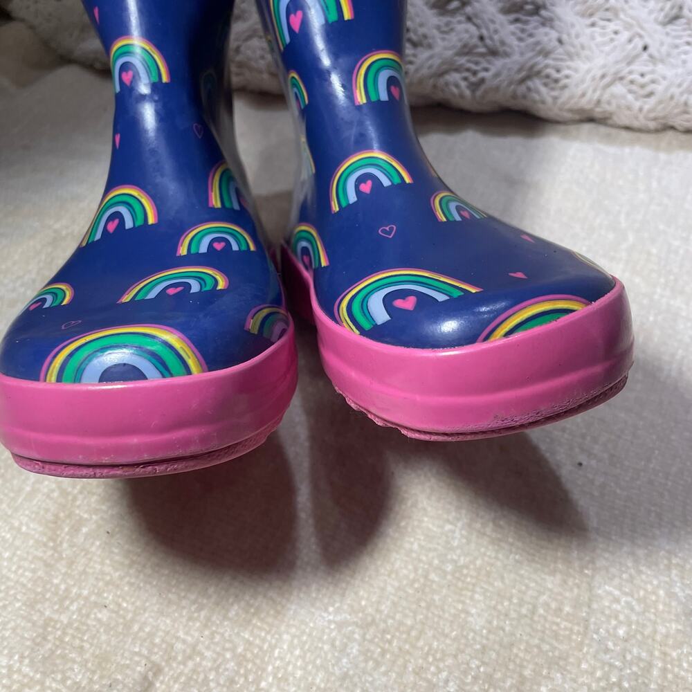 LONE CONE GIRL RAIN BOOTS RAINBOW SIZE 13 - Picture 9 of 10